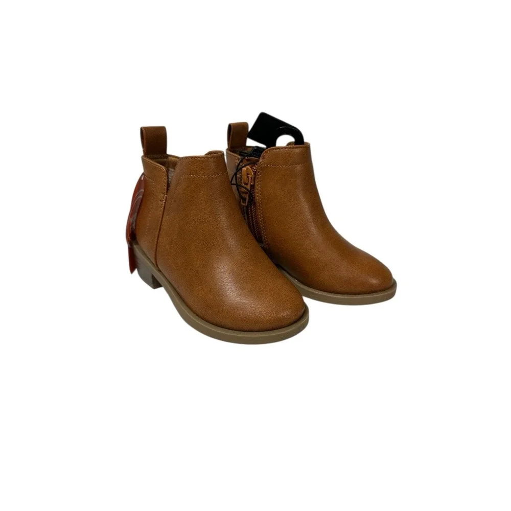 wonder nation‎ toddler girls ankle boots brown zips up the side size 7